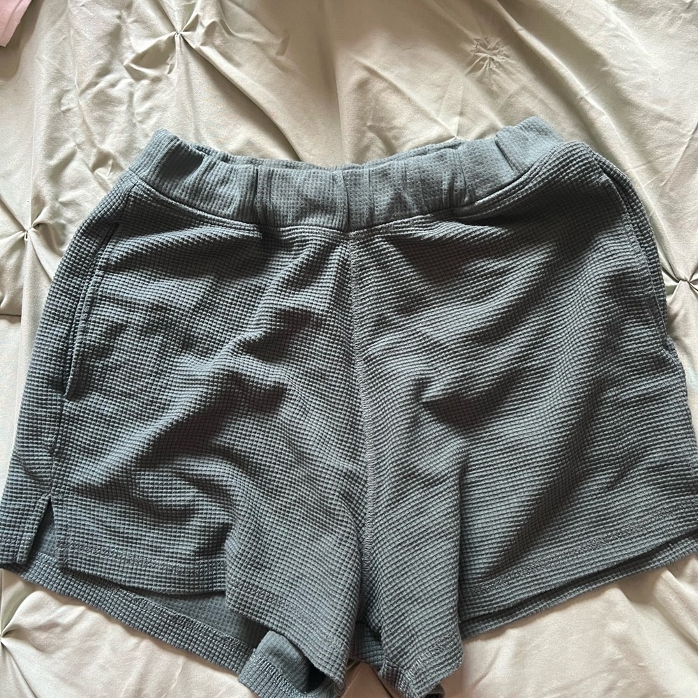 Gymshark Textured Green-Grey Athletic Shorts